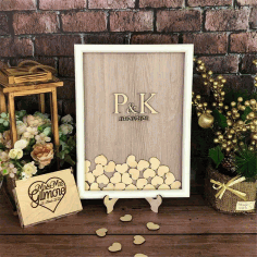Laser Cut Wedding Guest Book Drop Box With Hearts Free Vector File, Free Vectors File