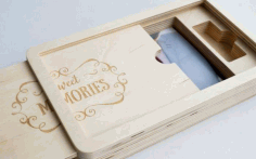 Laser Cut Wedding Usb Presentation Box Free Vector File, Free Vectors File