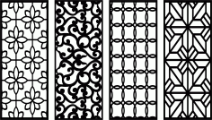 Laser Cut Window Floral Lattice Stencil Circular Panels Set Free DXF File