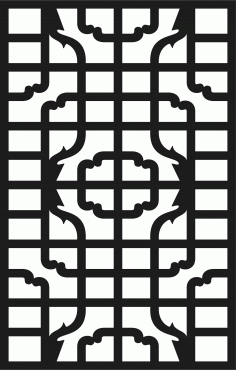 Laser Cut Window Seamless Floral Lattice Stencil Pattern Free DXF File