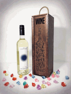 Laser Cut Wine Bottle Wooden Engraved Storage Case With Sliding Lid Free Vector File