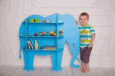 Laser Cut Wood Elephant Shelf Furniture For Kids Room Free Vector File