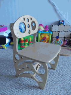 Laser Cut Wood High Chair Free DXF File