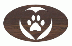 Laser Cut Wood Paw Print Dog Gift Tag Free Vector File