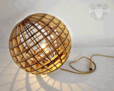 Laser Cut Wood Spherical Lamp Free DXF File