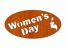 Laser Cut Wood Tag Woman Face International Womens Day 8 March Free Vector File