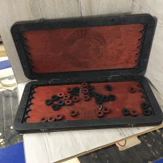 Laser Cut Wooden Backgammon Set Free Vector File