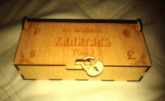 Laser Cut Wooden Banknote Box Paper Money Storage Box Free Vector File