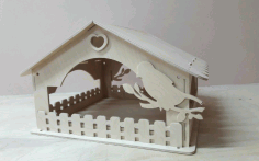 Laser Cut Wooden Bird House Free Vector File