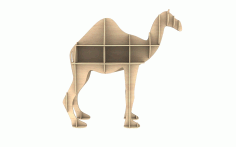 Laser Cut Wooden Camel Shelf Modern Storage Shelf Free Vector File