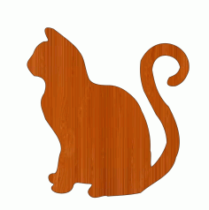 Laser Cut Wooden Cat Design Cutout Free Vector File