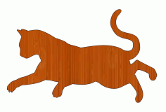 Laser Cut Wooden Cat Running Cutout Free Vector File