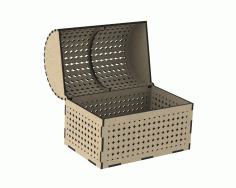 Laser Cut Wooden Chest With Decorative Lid Free DXF File