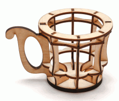 Laser Cut Wooden Coffee Cup Holder Free DXF File
