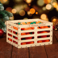 Laser Cut Wooden Crate Gift Box Basket Free Vector File