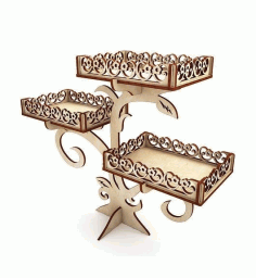 Laser Cut Wooden Decor Cupcake Stand Party Decoration Free Vector File