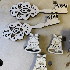 Laser Cut Wooden Decor Key With Year Free Vector File