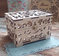 Laser Cut Wooden Decor Ring Box 4mm Free Vector File