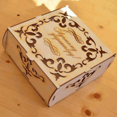 Laser Cut Wooden Decorative Box Jewelry Box Gift Box Wedding Box Free Vector File, Free Vectors File