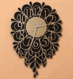 Laser Cut Wooden Decorative Wall Clock Free DXF File