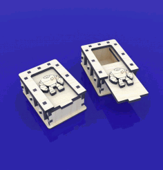Laser Cut Wooden Dice Case Storage Box 4mm Free DXF File