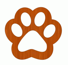 Laser Cut Wooden Dog Paw Print Decoration Free Vector File