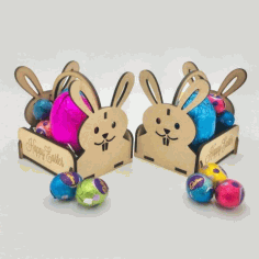 Laser Cut Wooden Easter Bunny Basket Free Vector File