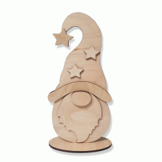 Laser Cut Wooden Gnome Decoration Free Vector File