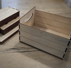 Laser Cut Wooden Hamper Crate Toy Box Hamper Crate Gift Box Free Vector File