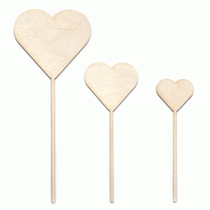 Laser Cut Wooden Heart Shaped Cake Topper Free Vector File