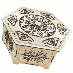 Laser Cut Wooden Hexagonal Gift Box Jewelry Box Wedding Box Free Vector File, Free Vectors File