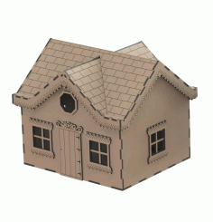 Laser Cut Wooden House Villa Model Kit Wooden Western House Free DXF File