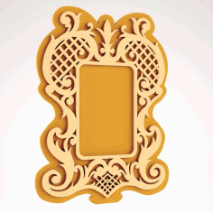 Laser Cut Wooden Mirror Frame Free DXF File