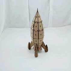 Laser Cut Wooden Rocket Spaceship Toy 3mm Free Vector File