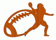 Laser Cut Wooden Rugby Football Player Cutout Free Vector File