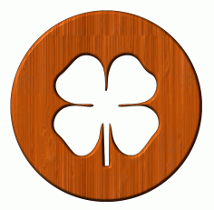 Laser Cut Wooden Shamrock St Patrick Day Cup Coaster Free Vector File