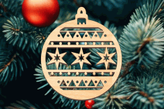 Laser Cut Wooden Snowflakes Bauble Christmas Decorations Ornament Free Vector File, Free Vectors File