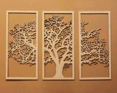 Laser Cut Wooden Tree Wall Art Free Vector File