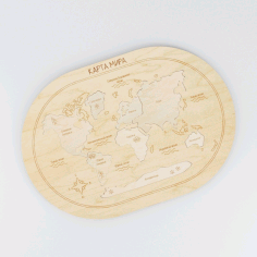 Laser Cut Wooden World Map Free Vector File