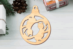 Laser Cut Yin Yang Cats Ornament Free Vector File, Free Vectors File