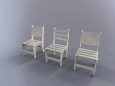 Laser Cutting Wooden White Chair Free DXF File