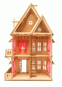 Layout Of House For Dolls For Laser Cut Free Vector File