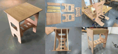 Layout Of Wooden Chair 4 For Laser Cut Free DXF File