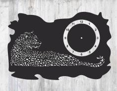 Leopard Clock Template For Laser Cut Free Vector File