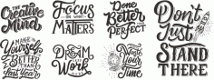 Lettering Quotes Set For Laser Cut Free Vector File