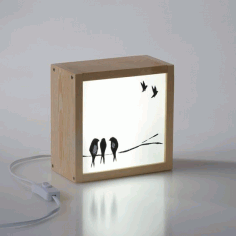 Light Box Swallows For Laser Cut Free Vector File