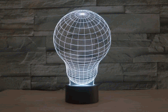 Light Bulb 3d Led Illusion Night Light Lamp Template Free Vector File