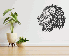 Lion Wall Decor For Laser Cutting Free Vector File