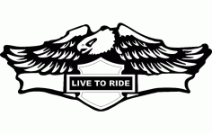 Live To Ride Logo Free DXF File