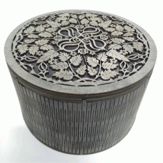 Living Hinge Potpourri Round Box With Decorative Lid Laser Cut Free Vector File